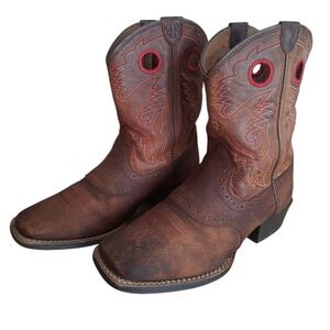 Ariat Boys' Size 5 Rough Stock Leather Western Boots Cowboy Square Toe Country